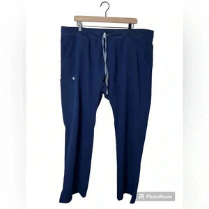 FIGS Kade Ponte Knit Cargo Scrub Pants T21004 Medical Nurse Navy Blue